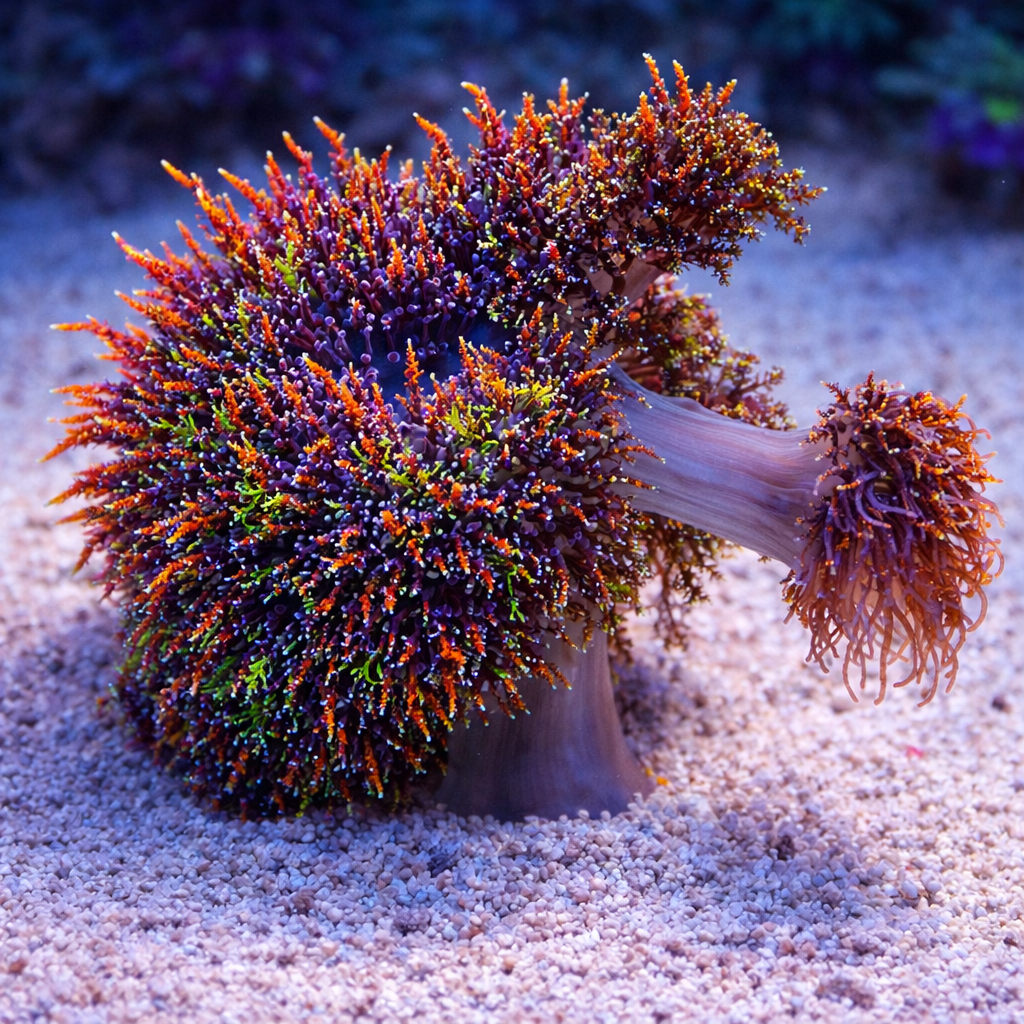 Ultra Rainbow HellFire Anemone (Rare) - Corals Anonymous