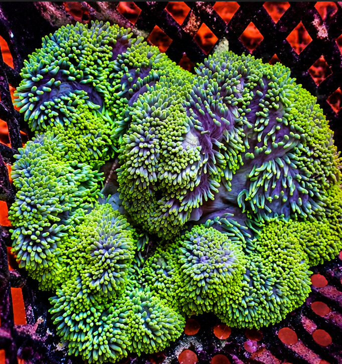 Neon Green Gigantea Carpet Anemone - Corals Anonymous
