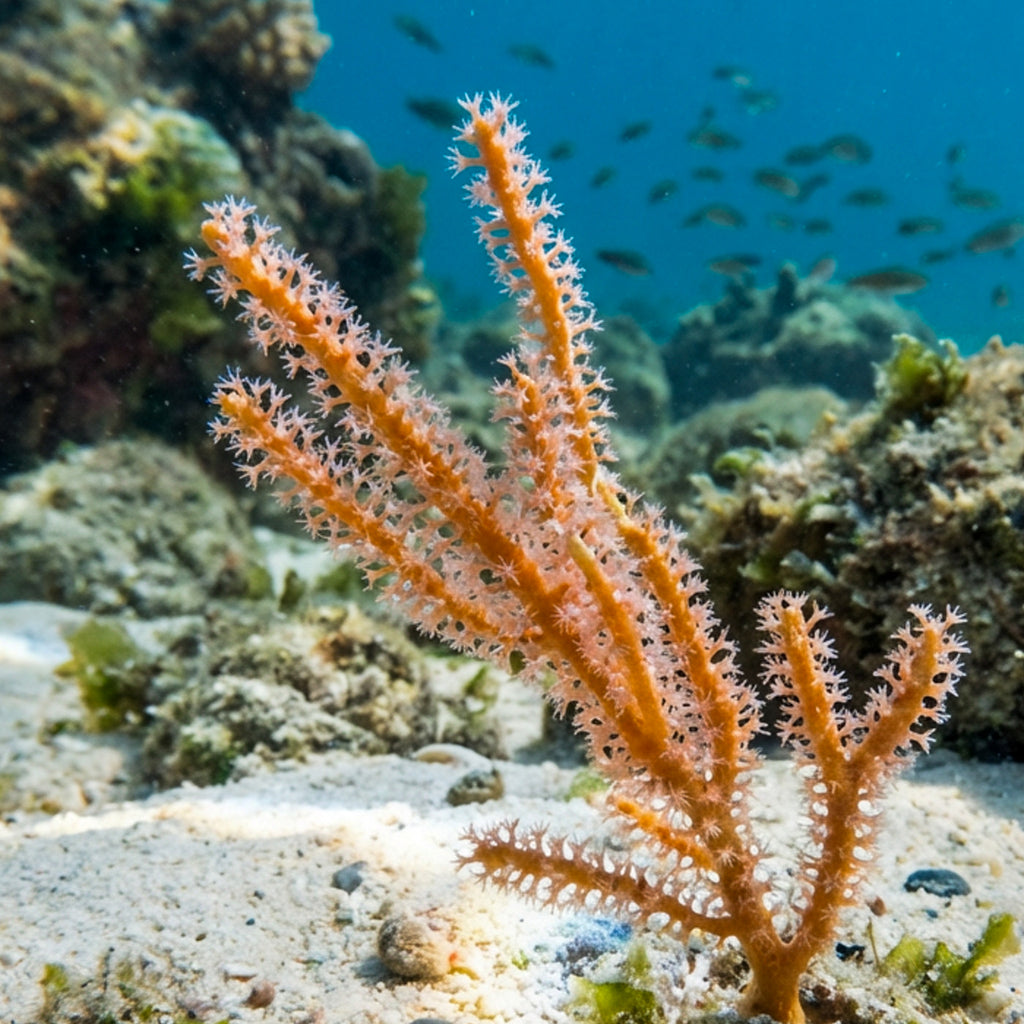 Gold Green Lace Gorgonian Tree Colony (2-5”) - Corals Anonymous